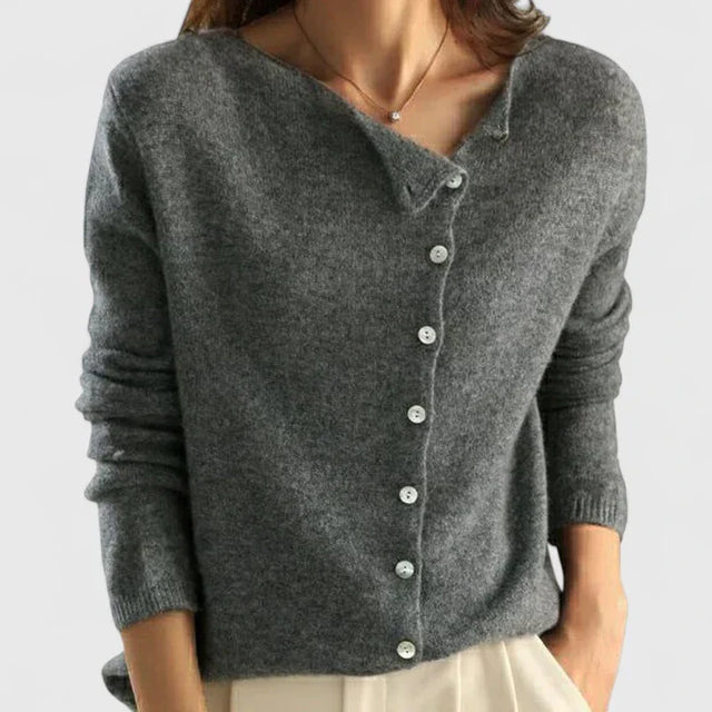 Lorna | Asymmetrisk Knap cardigan