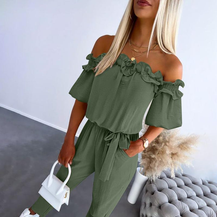 Carmella | Stilig Off Shoulder Knytmidja Jumpsuit