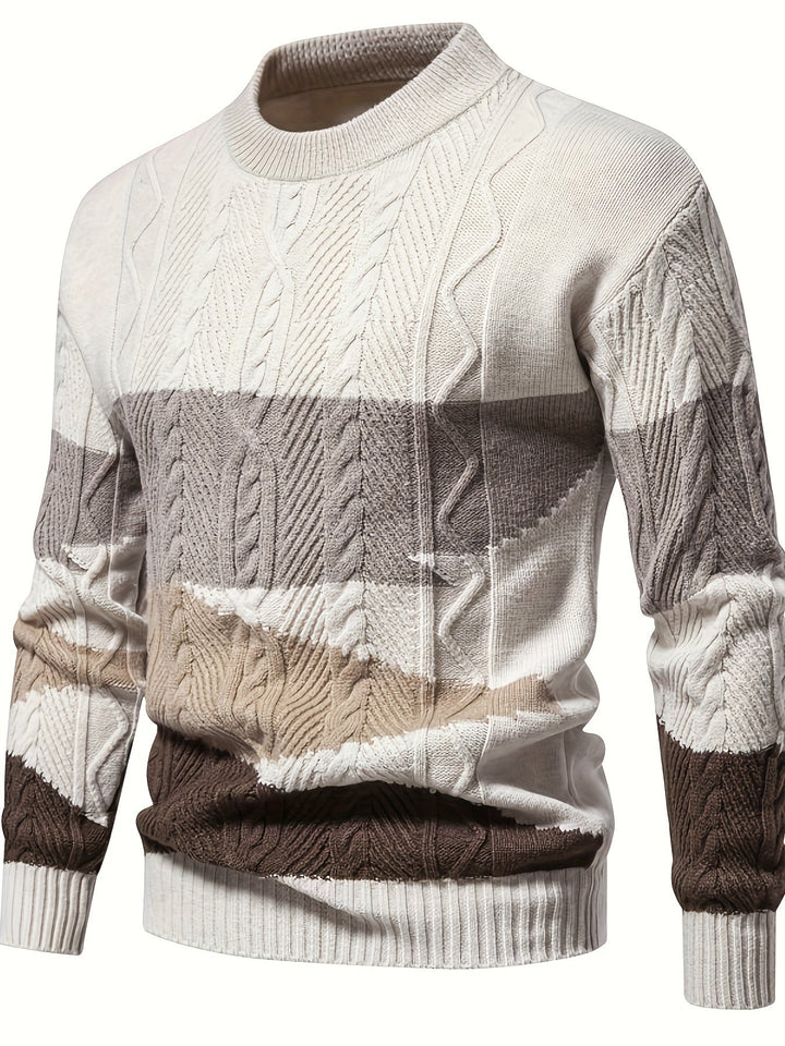 Simon | Texturerad Färgblock Sweater