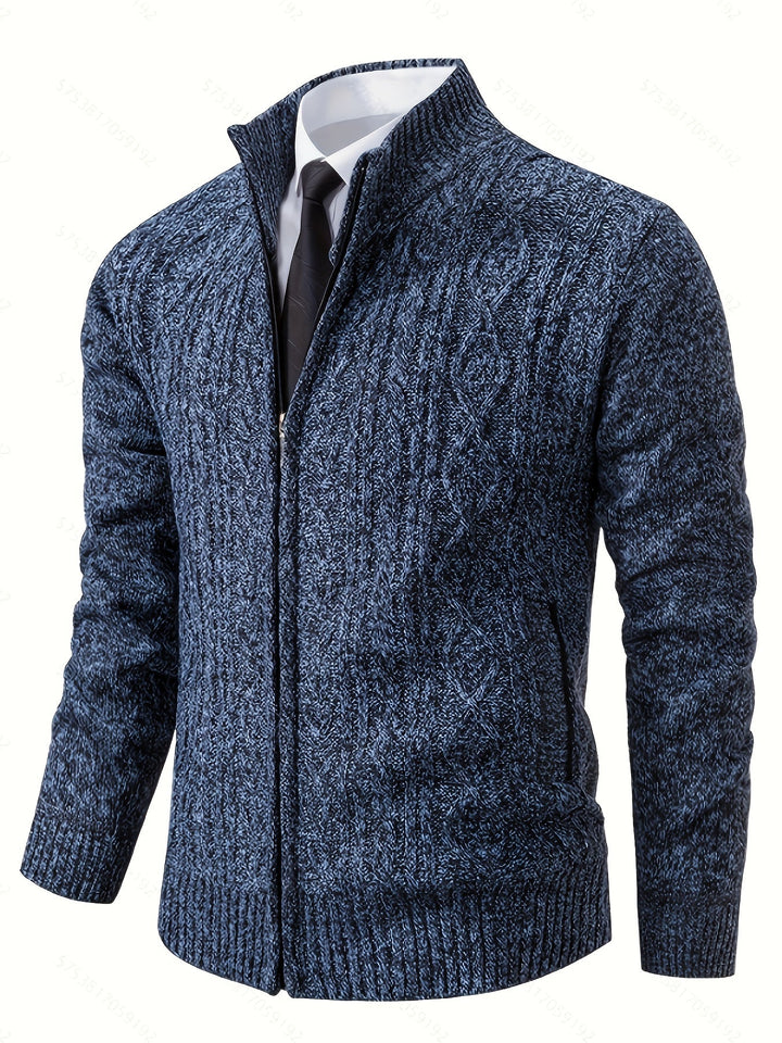 Walter | Texturerad Heldragkedja Cardigan