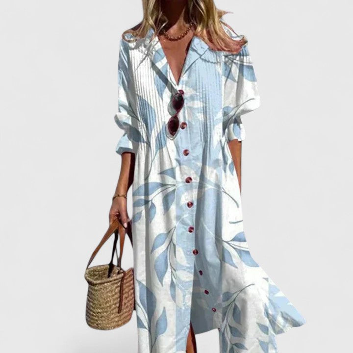 Paula | Elegant Flerfärgad Boho Klänning