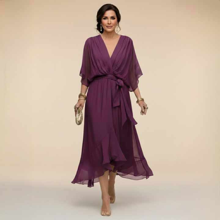 Abigail | Stilig Chiffon V-ringad Klänning