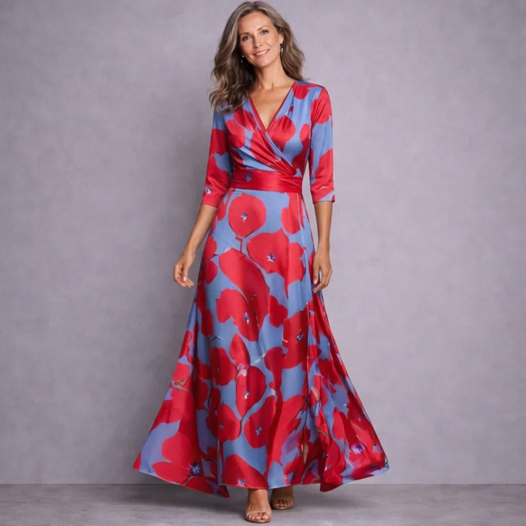 Emilia | Elegant Mid Sleeve Maxi Klänning
