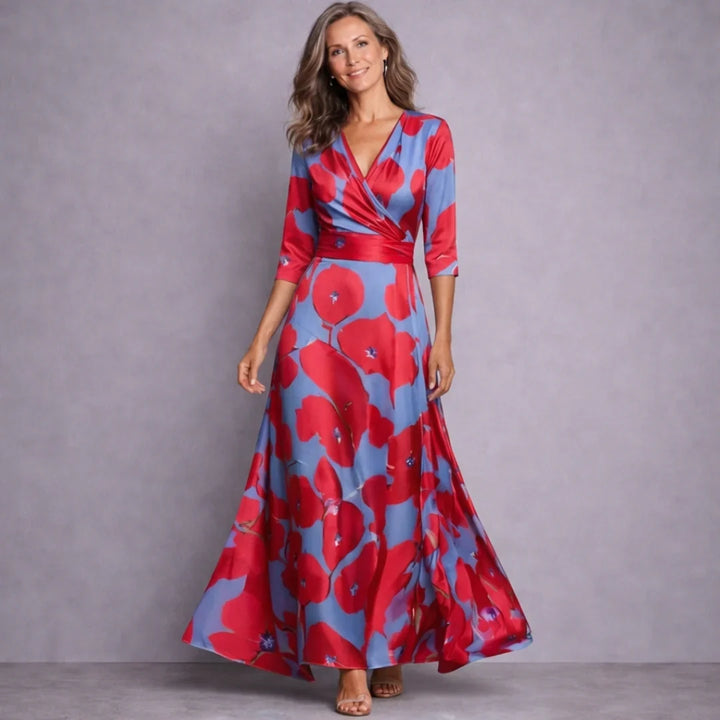 Emilia | Elegant Mid Sleeve Maxi Klänning