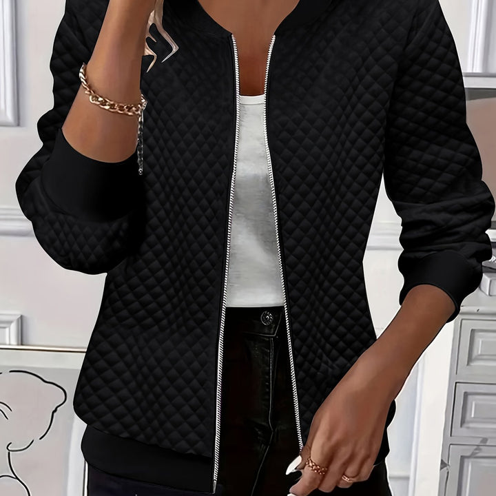 Carolyn | Kviltad Textur Baseballjacka