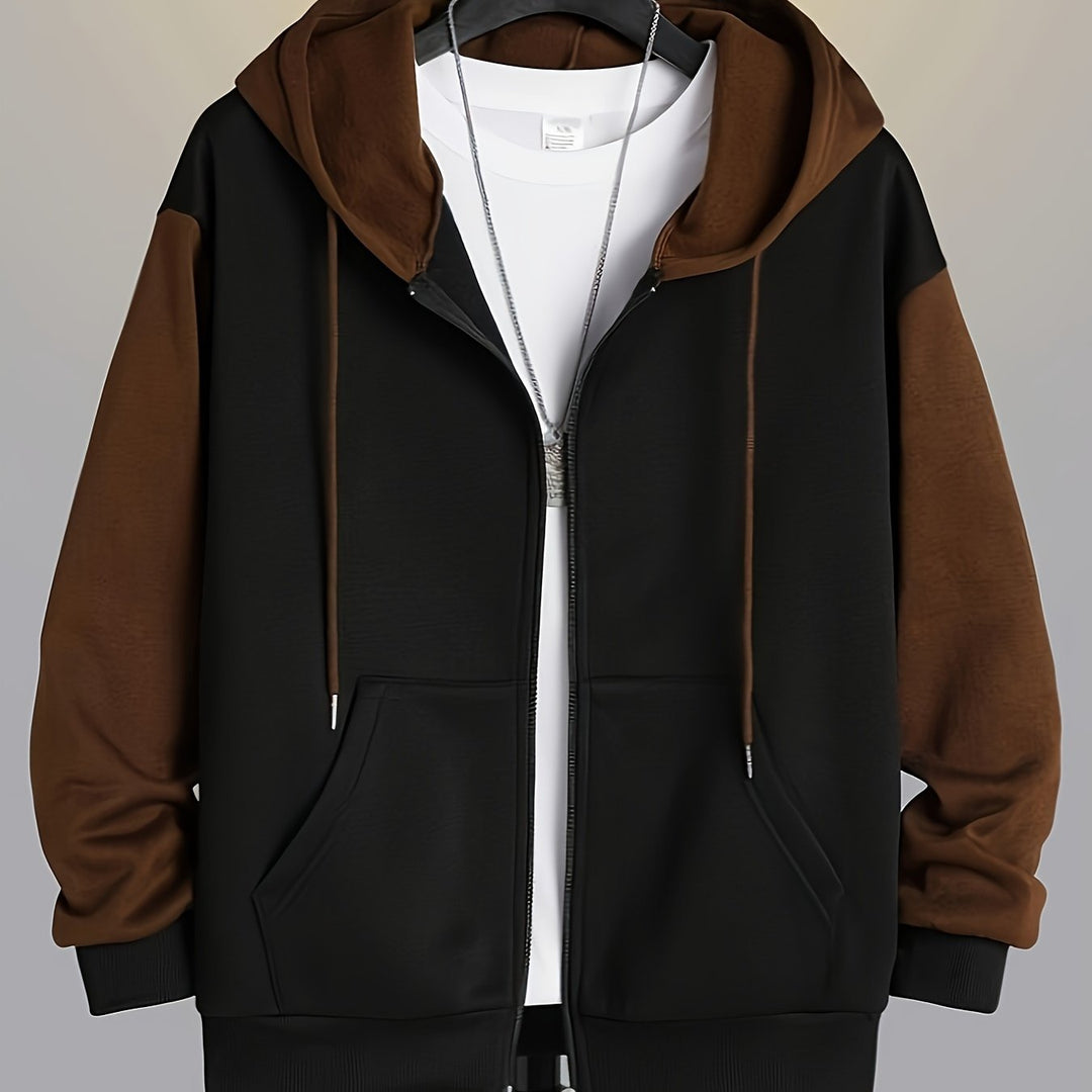 Cedric | Färgblock Zip-Up Hoodie