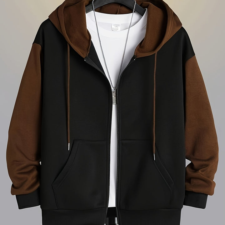 Cedric | Färgblock Zip-Up Hoodie