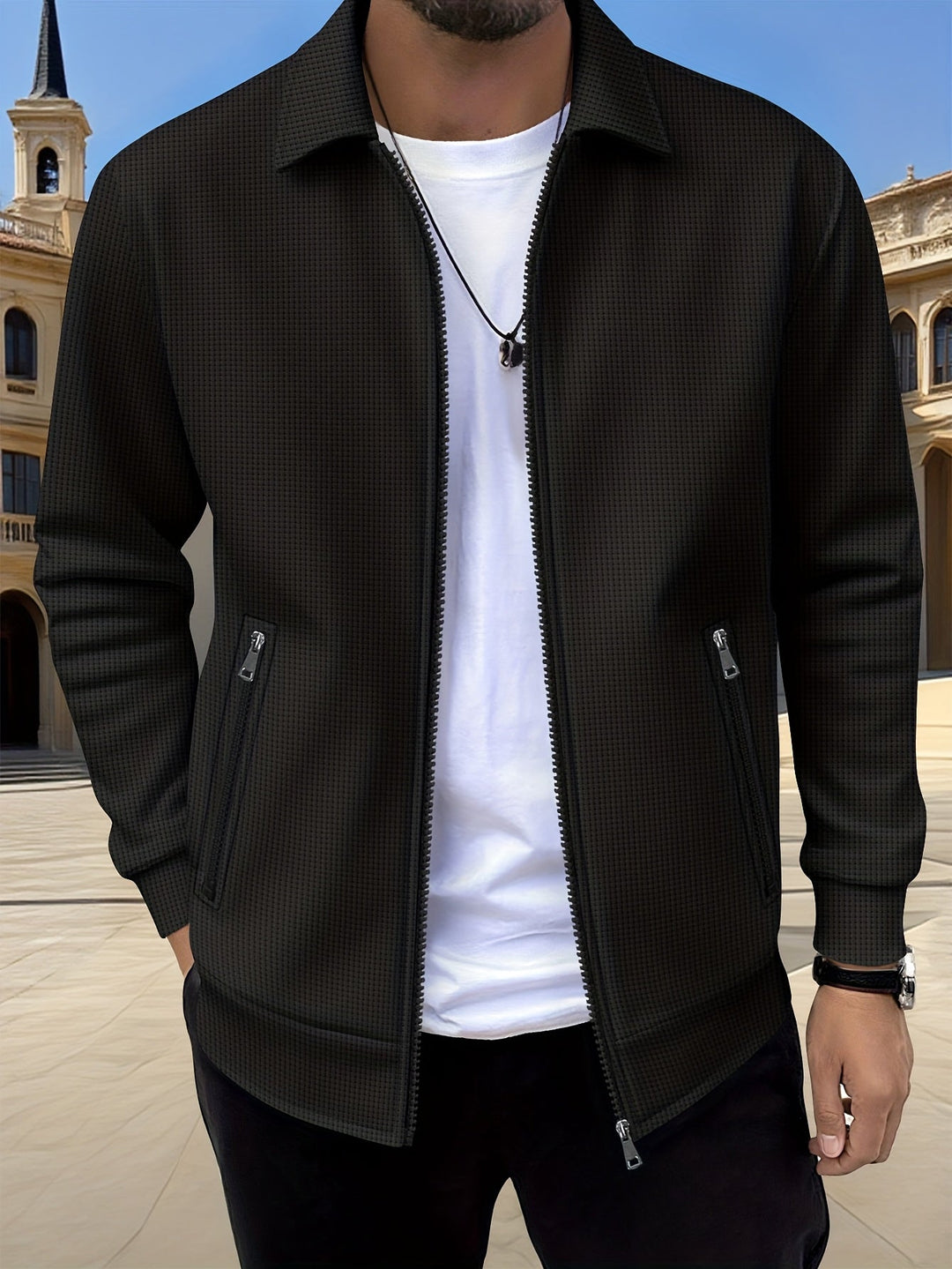 Cameron | Texturerad Zipjacka