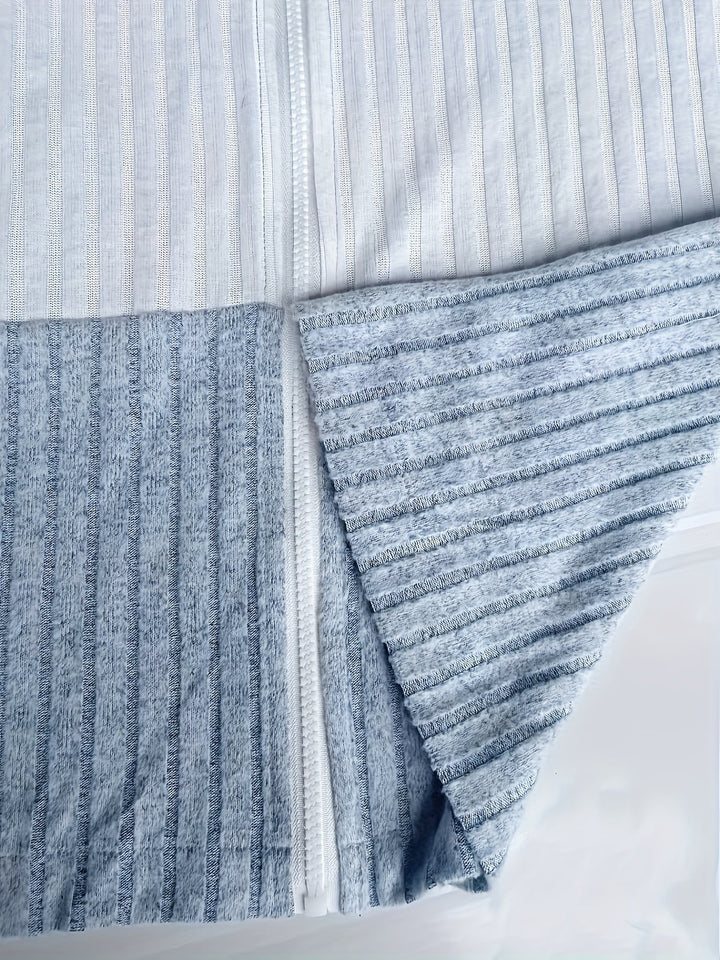 Cecilia | Texturerad Färgblock Hoodie-jacka