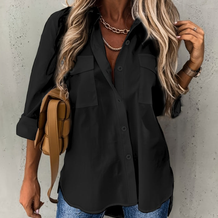 Katherine | Avslappnad Knapp-Front Skjorta