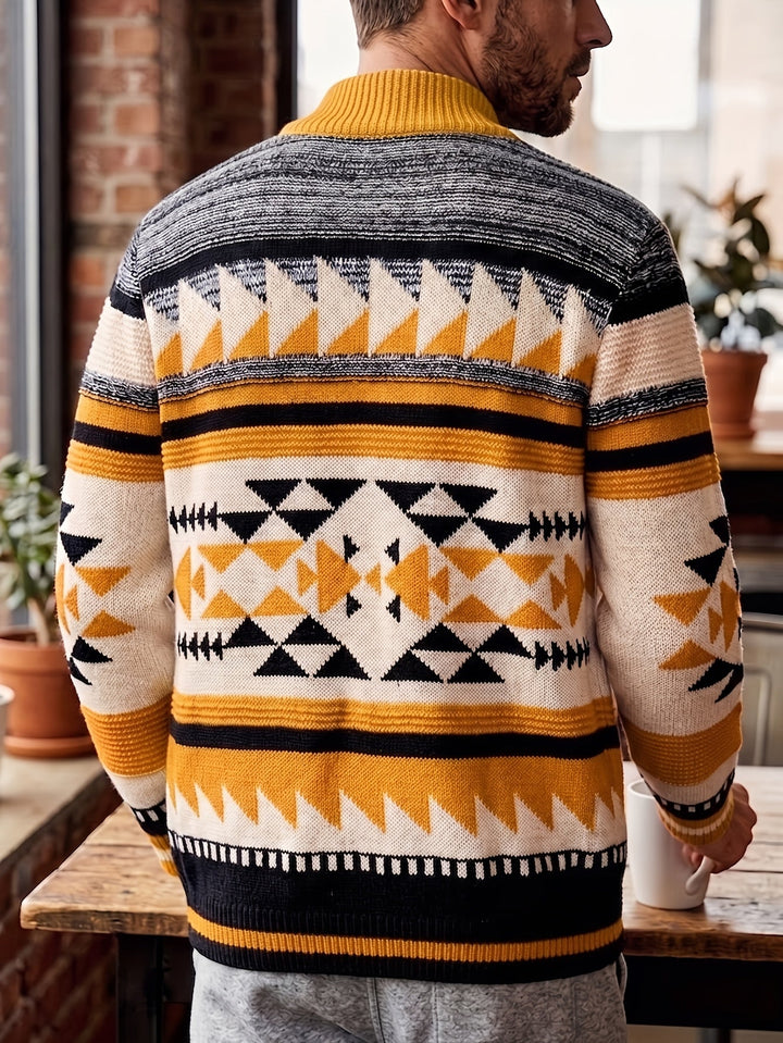 Callum | Mönstrad Zip-Up Kofta