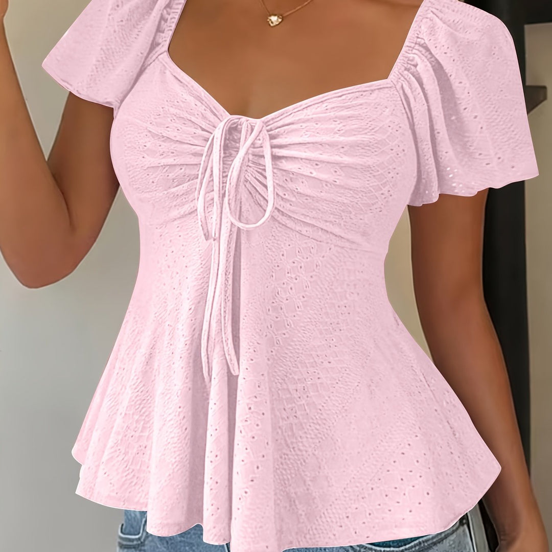 Josephine | Flutter-ärmad Peplum Topp