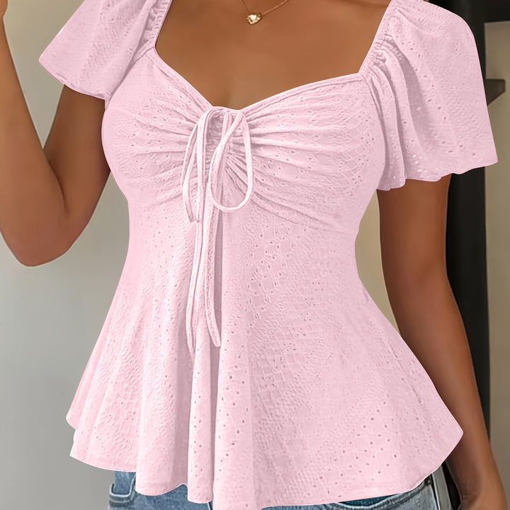 Josephine | Flutter-ärmad Peplum Topp