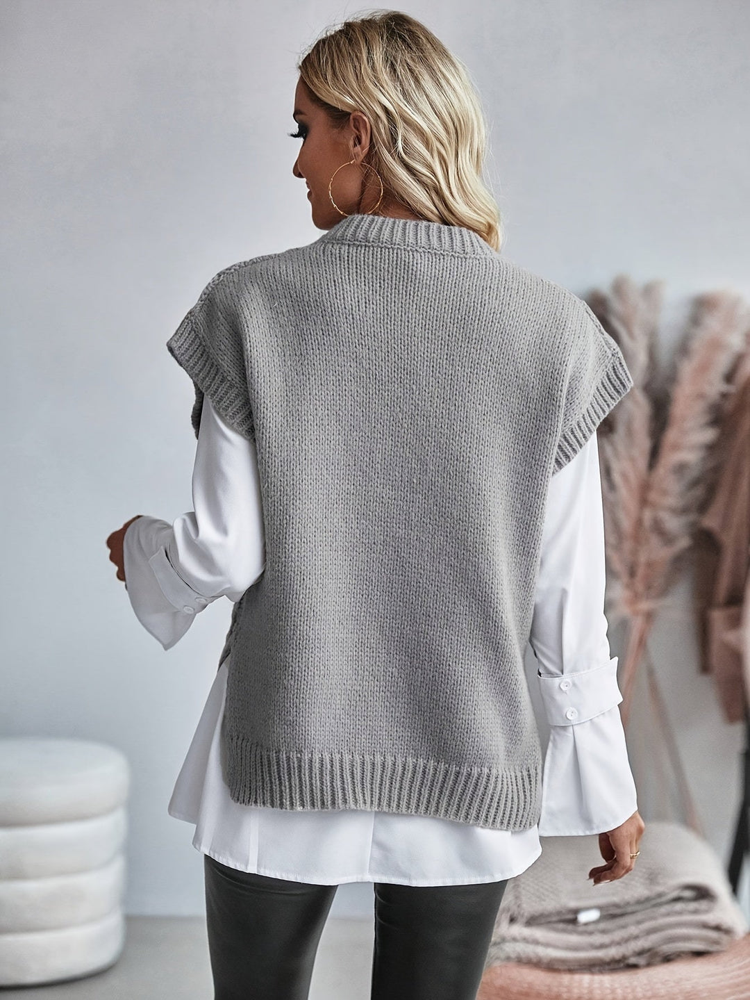 Bridget | Mysig Kabelstickad Tröja Väst