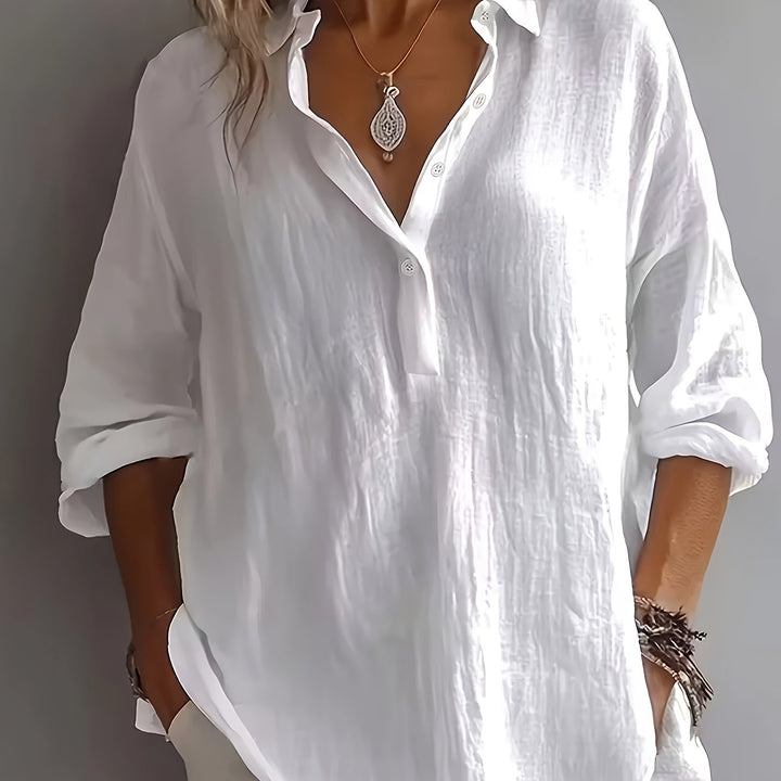 Freya | Avslappnad Blus med Krage