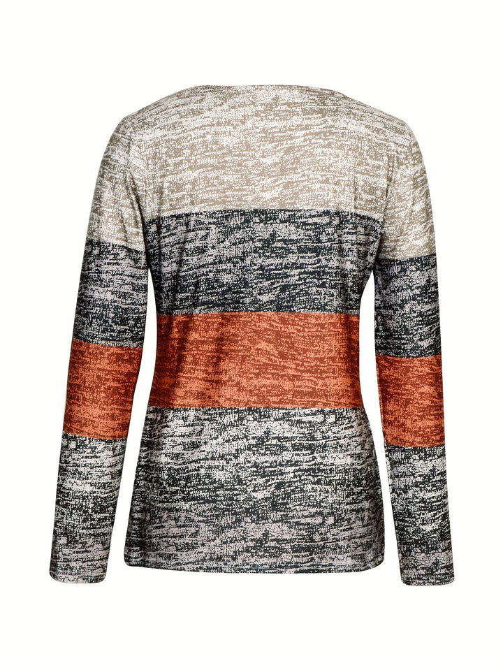 Ophelia | Färgblock Kvartslång Zip Topp