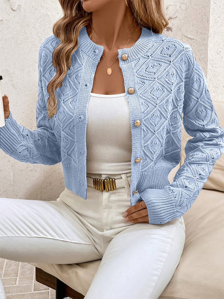 Della | Texturerad Knapp-Front Kofta