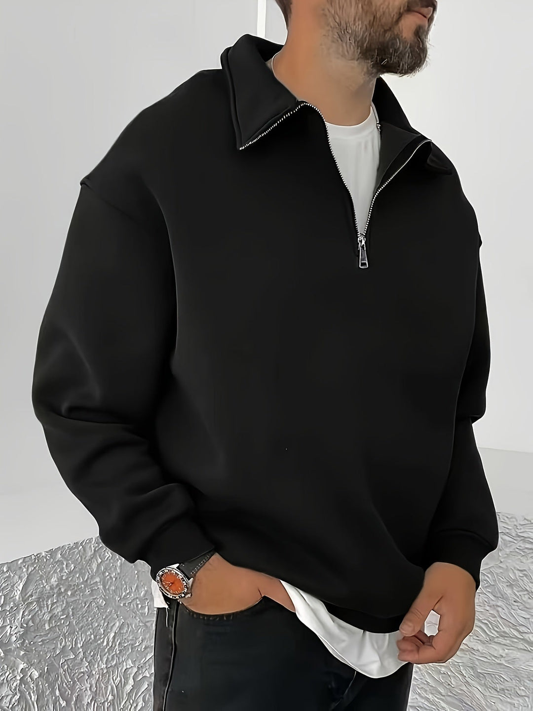 Nathaniel | Mysig Halv-Zip Sweatshirt
