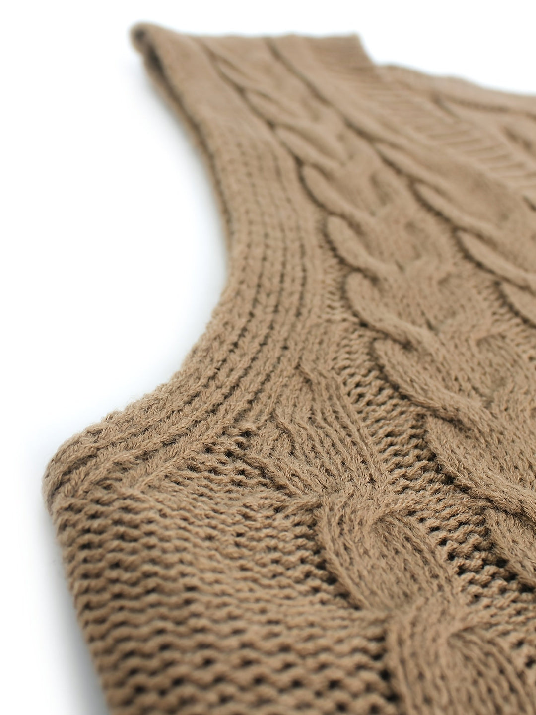 Cora | Mysig Kabelstickad V-Hals Västsweater
