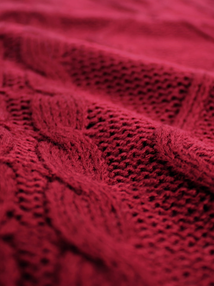 Cora | Mysig Kabelstickad V-Hals Västsweater