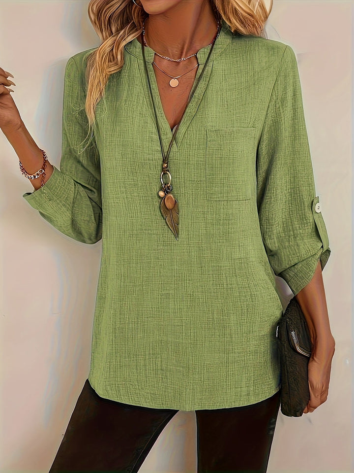 Ophelia | Avslappnad V-ringad Blus