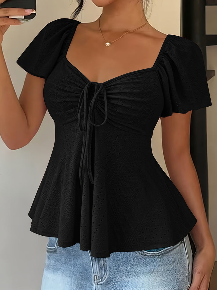 Josephine | Flutter-ärmad Peplum Topp