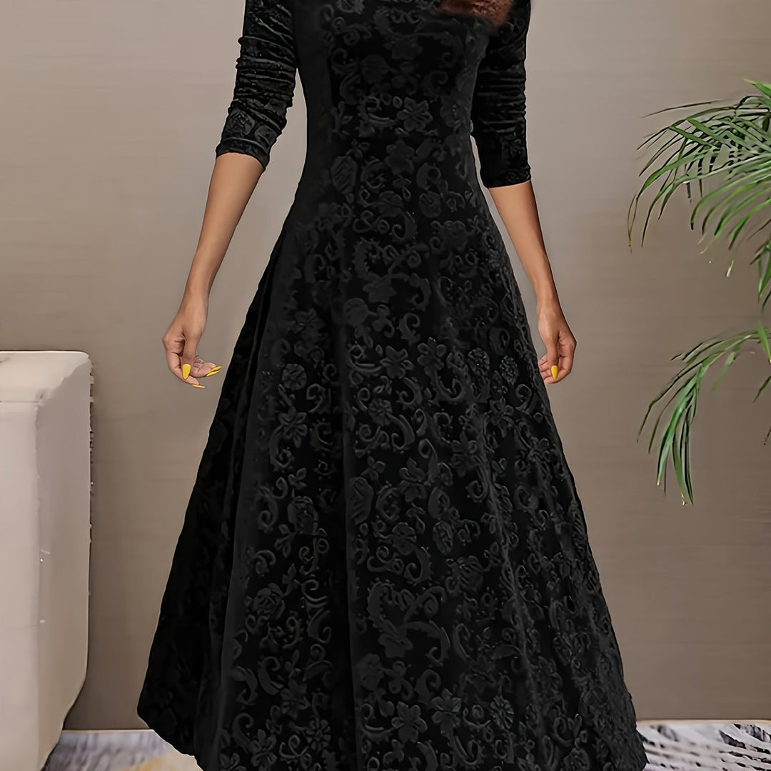 Adeline | Elegant långärmad midi klänning
