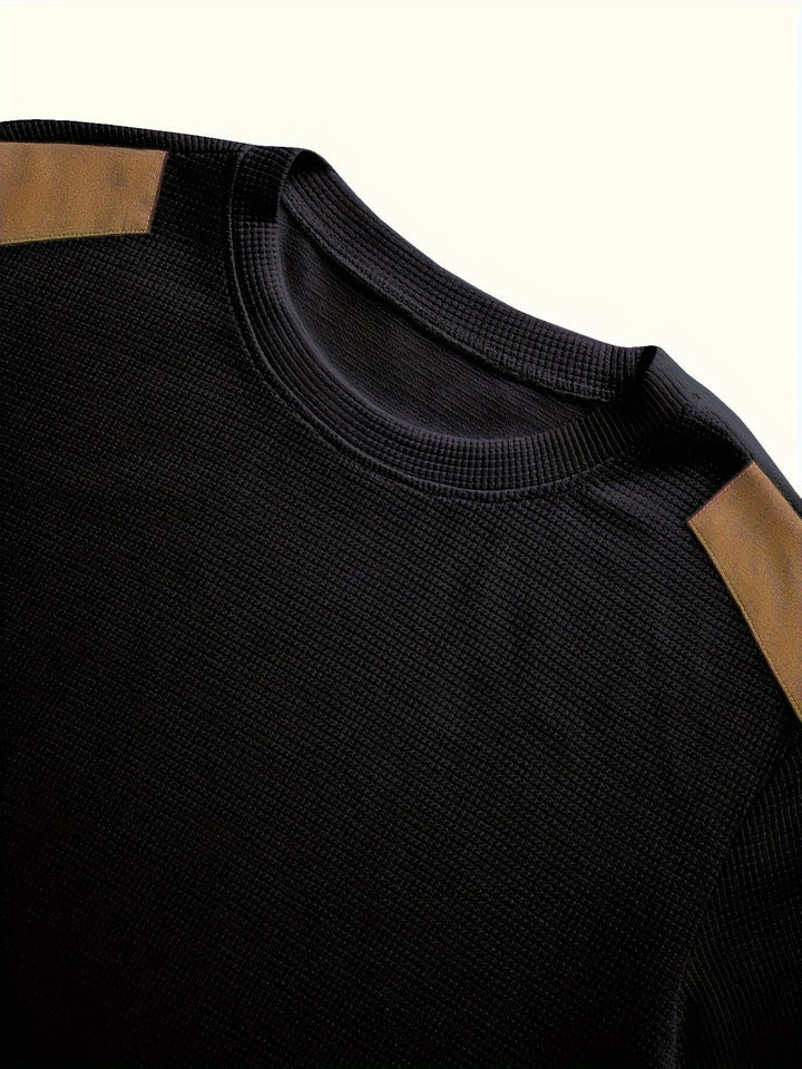 Aaron | Texturerad Elbow-Patch Pullover