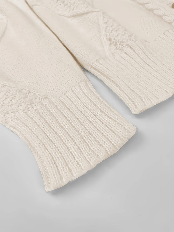 Lucinda | Mysig Kabelstickad Knapp Cardigan