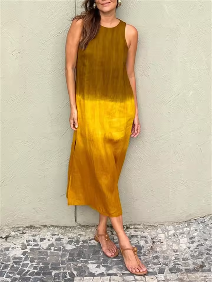 Katie | Ärmlös Rundhalsad Sommarklänning