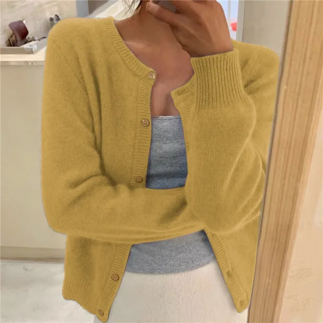 Delphina | Mjuk Knapp-Front Cardigan