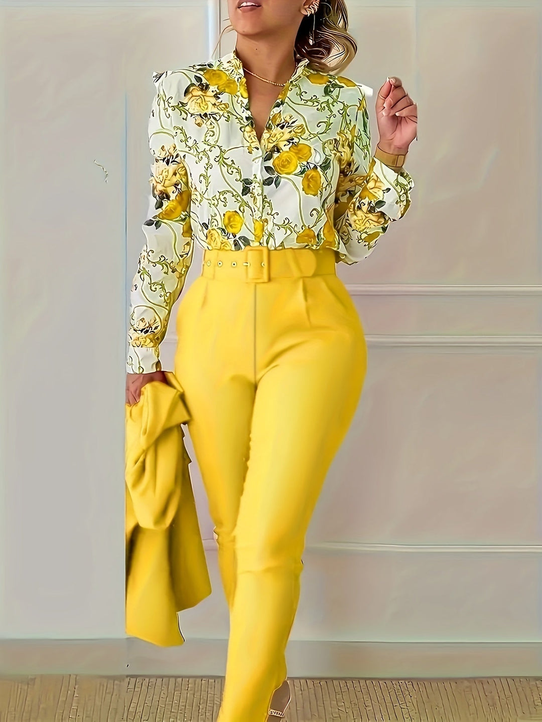 Susanna | Elegant Blommig Tvådelad Set