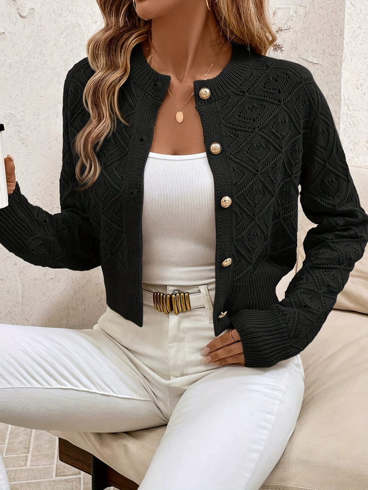 Della | Texturerad Knapp-Front Kofta