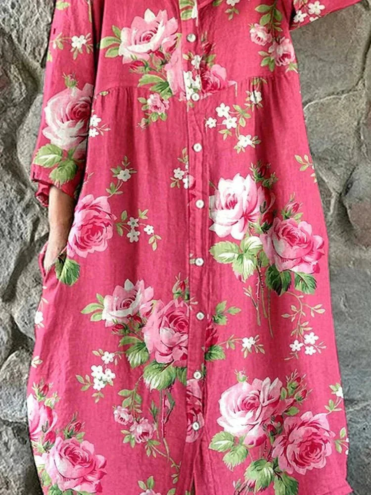 Maddie | Stilig Oversized Blomsterklänning