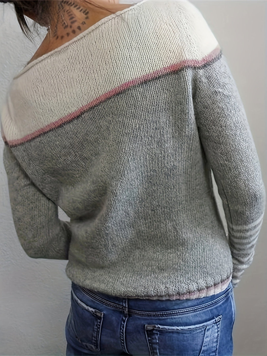 Francesca | Färgblock Båthals Tröja