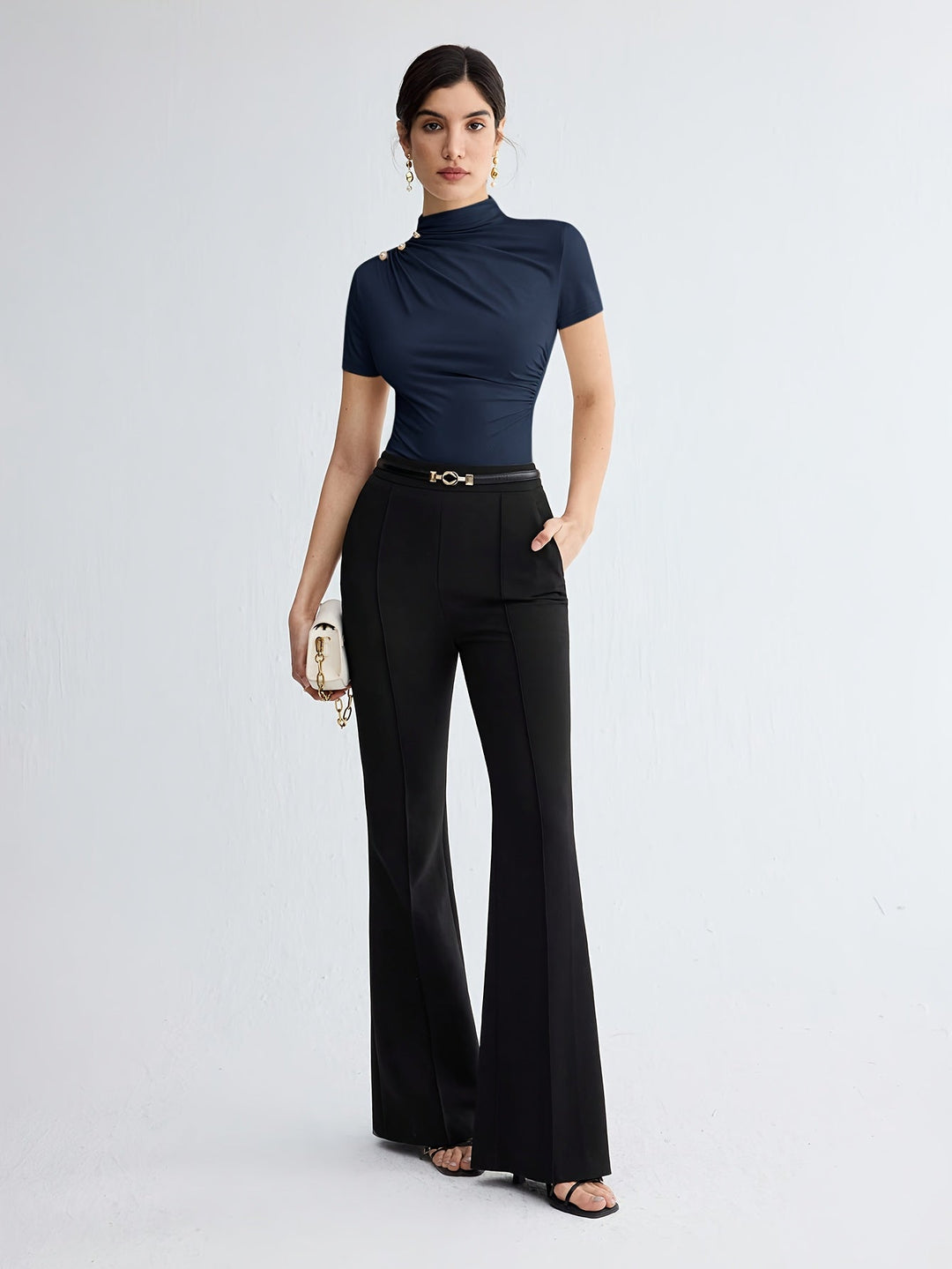 Sienna | Mock Neck Kortärmad Topp