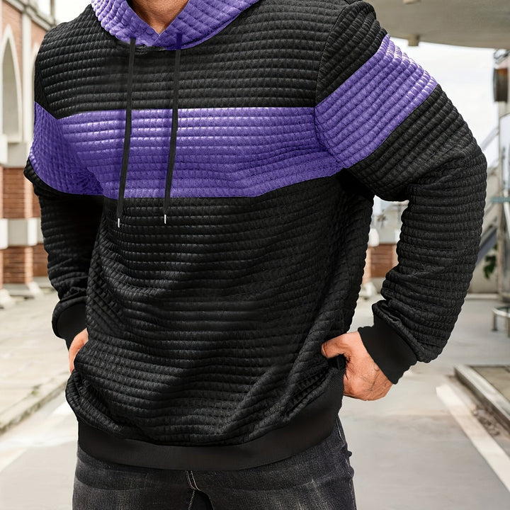 Hayes | Texturerad Färgblock Hoodie