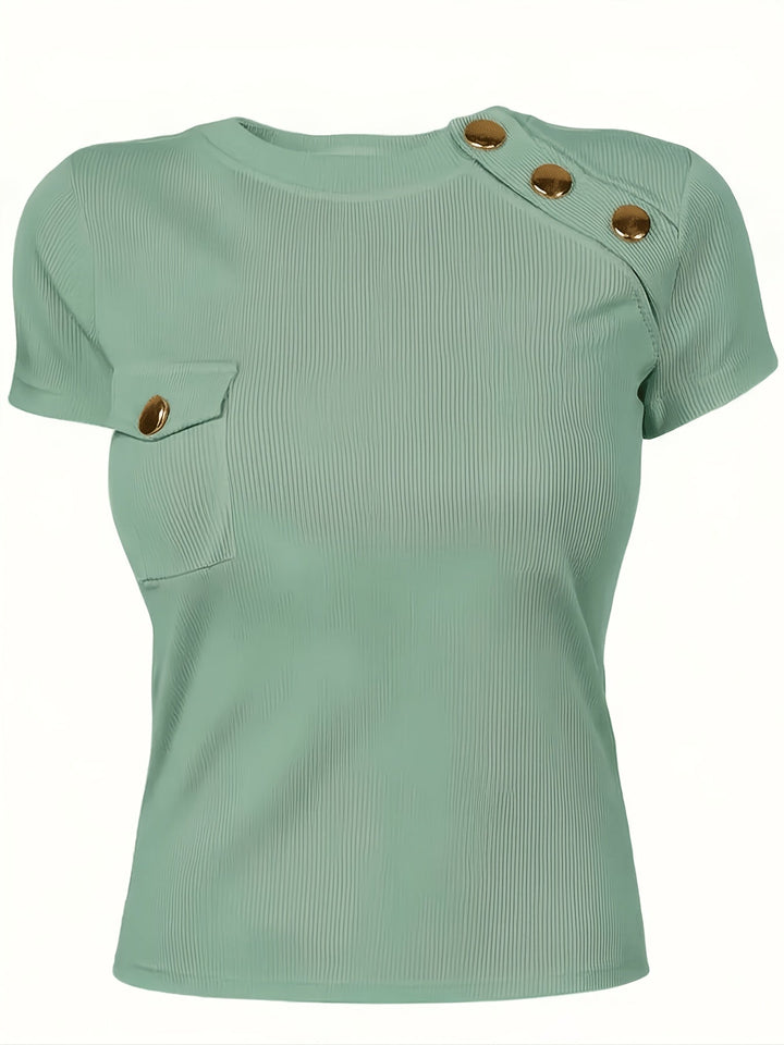 Isla | Knapppyntad T-shirt med kort ärm