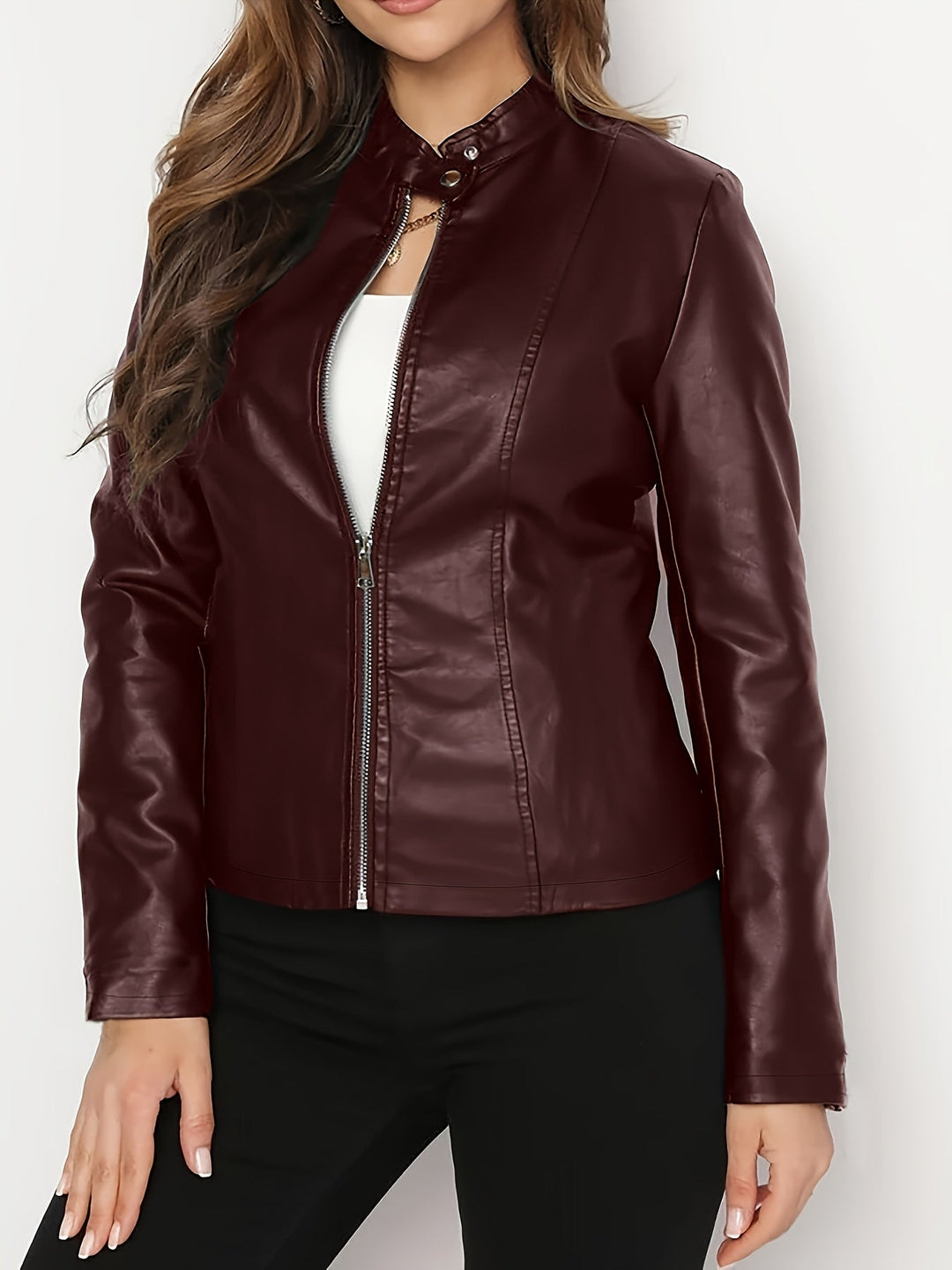 Vivian | Zip-Front Bikerjacka
