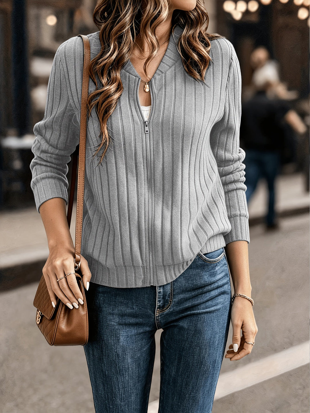 Blair | Ribbade Zip-Front Jacka