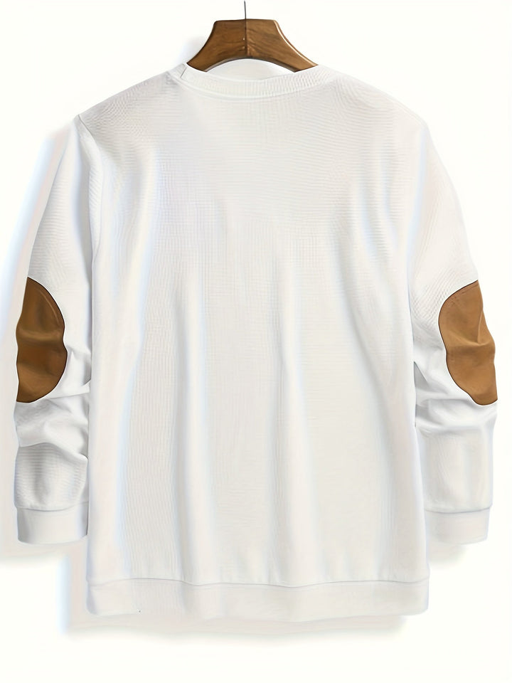Aaron | Texturerad Elbow-Patch Pullover