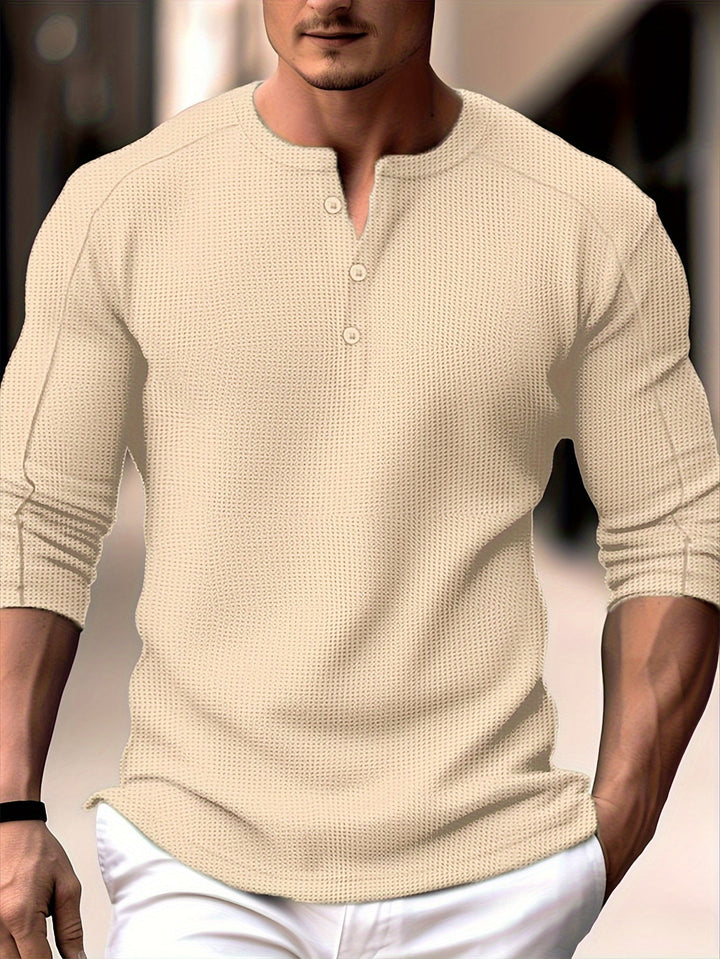 Carson | Texturerad långärmad Henley