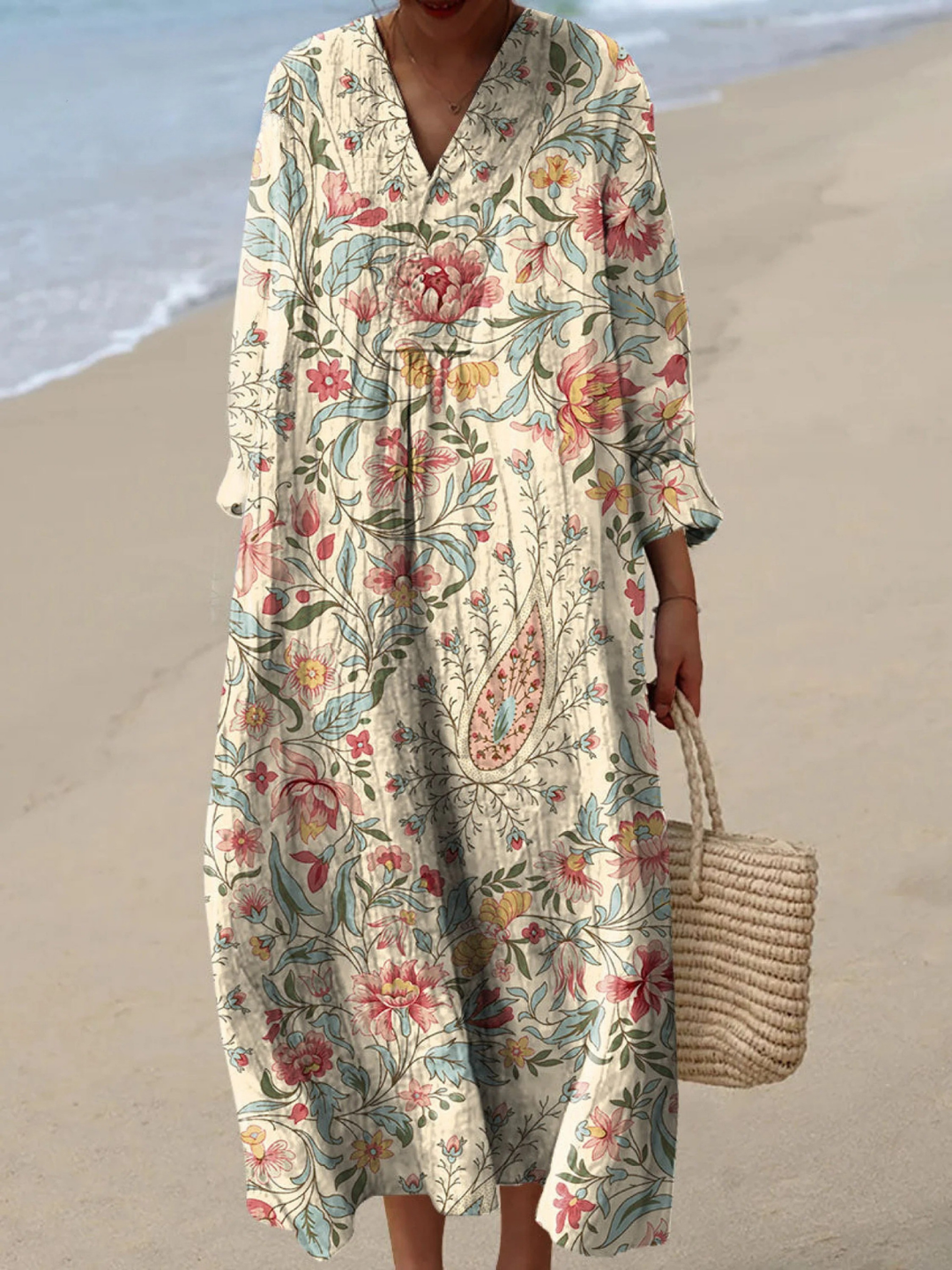 Amalia | Vintage Underbar Blommig Konsttryck Klänning