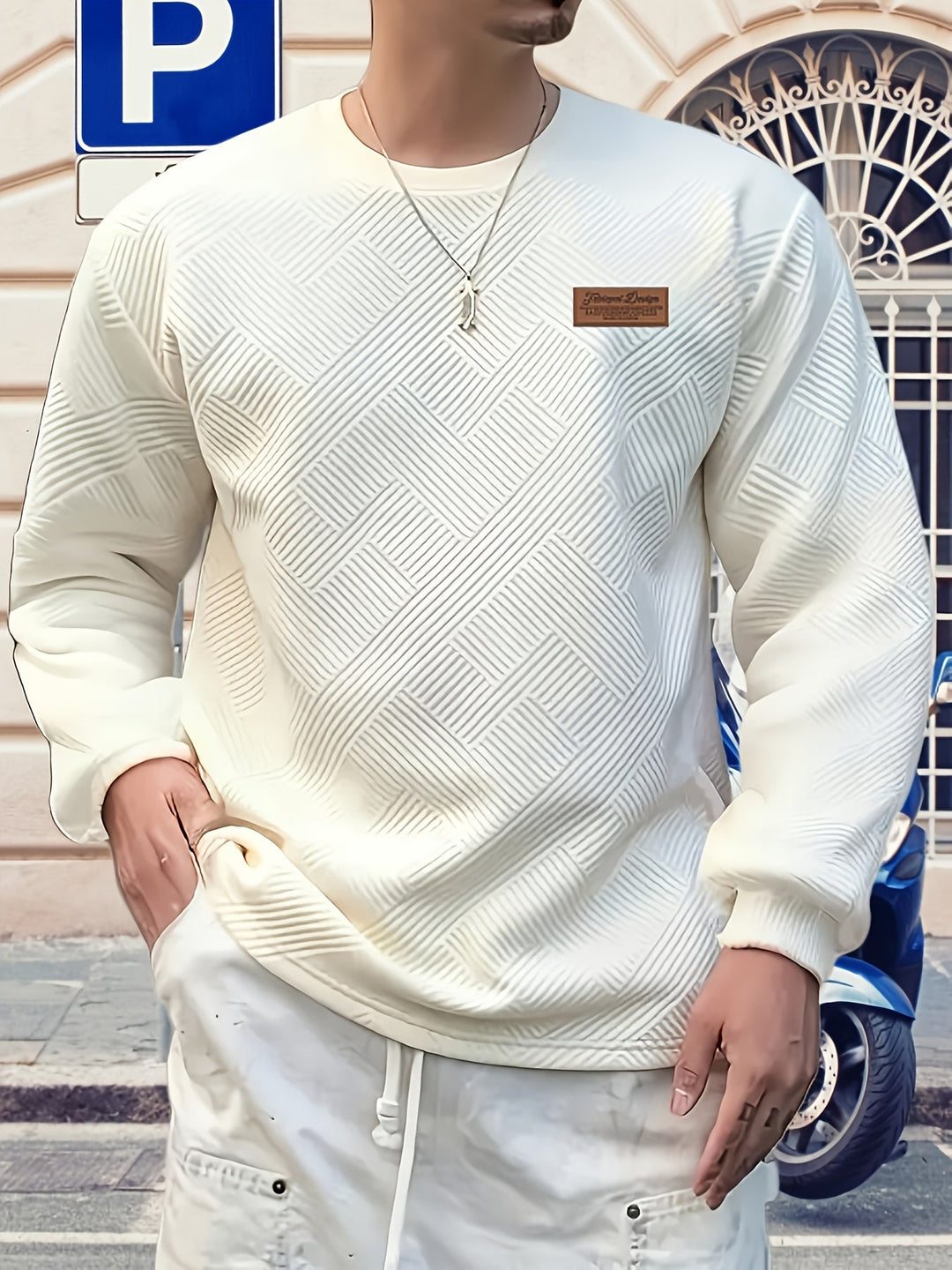 Elias | Texturerad Crew Neck Sweatshirt