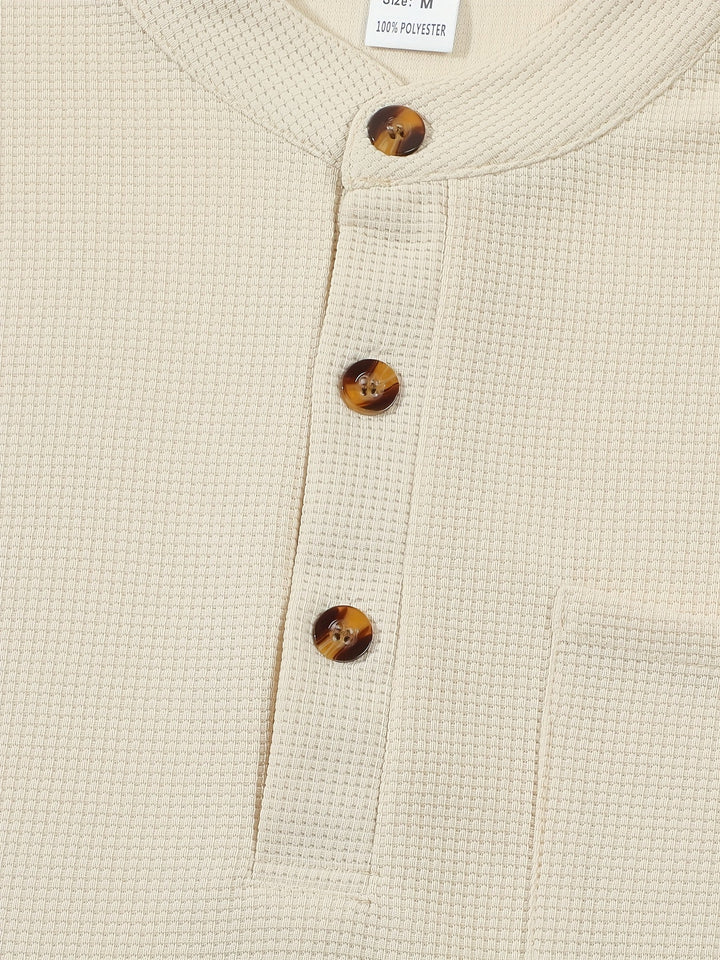 Jonathan | Texturerad långärmad Henley-skjorta