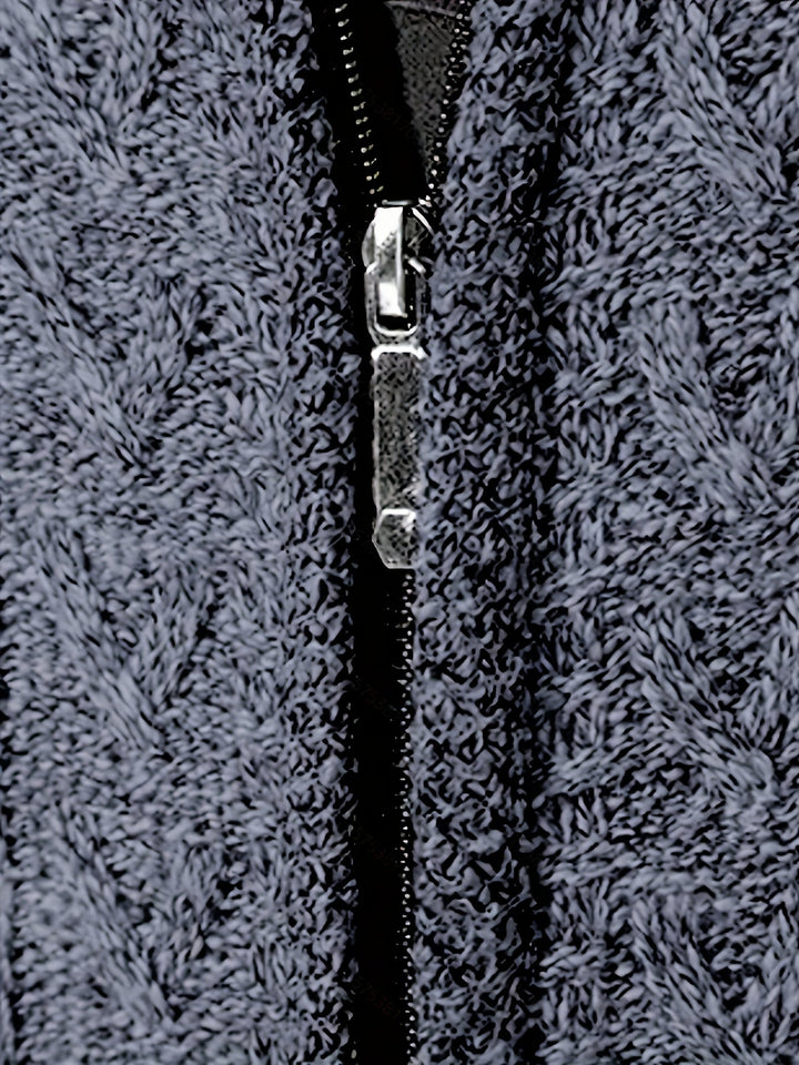 Walter | Texturerad Heldragkedja Cardigan