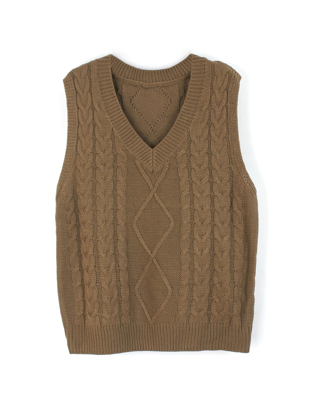 Cora | Mysig Kabelstickad V-Hals Västsweater