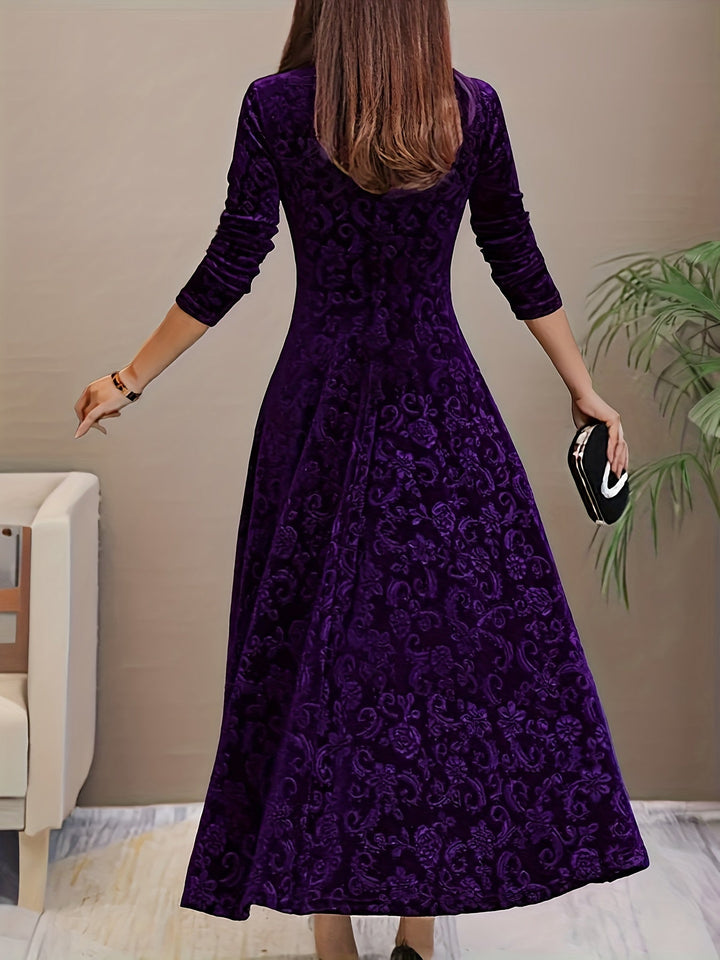Adeline | Elegant långärmad midi klänning