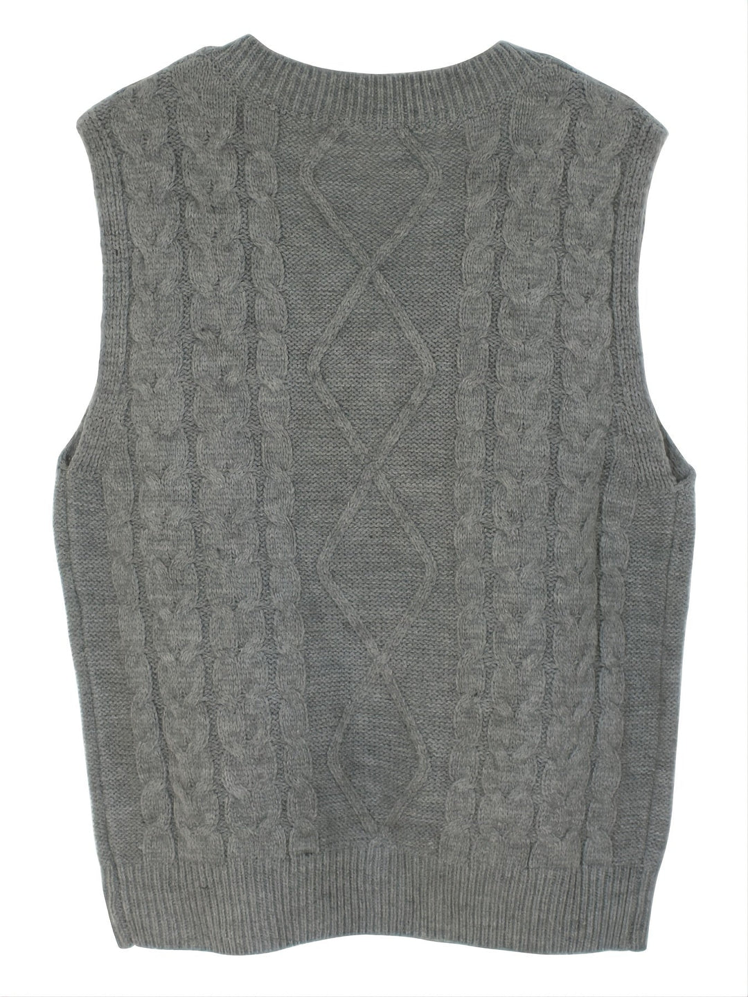 Cora | Mysig Kabelstickad V-Hals Västsweater
