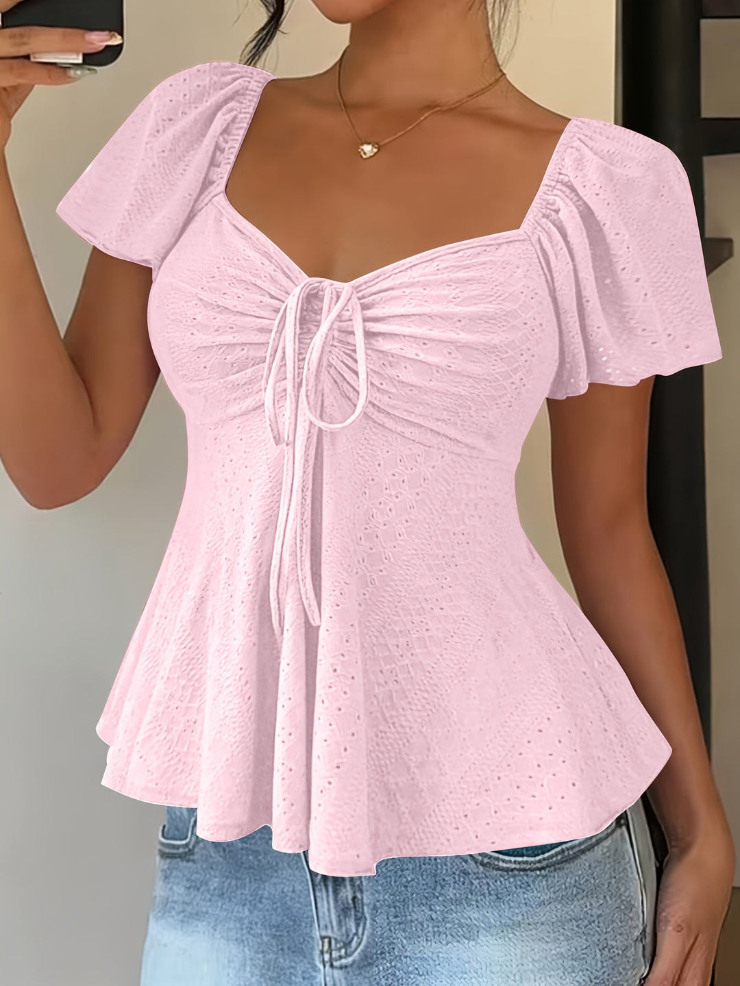 Josephine | Flutter-ärmad Peplum Topp